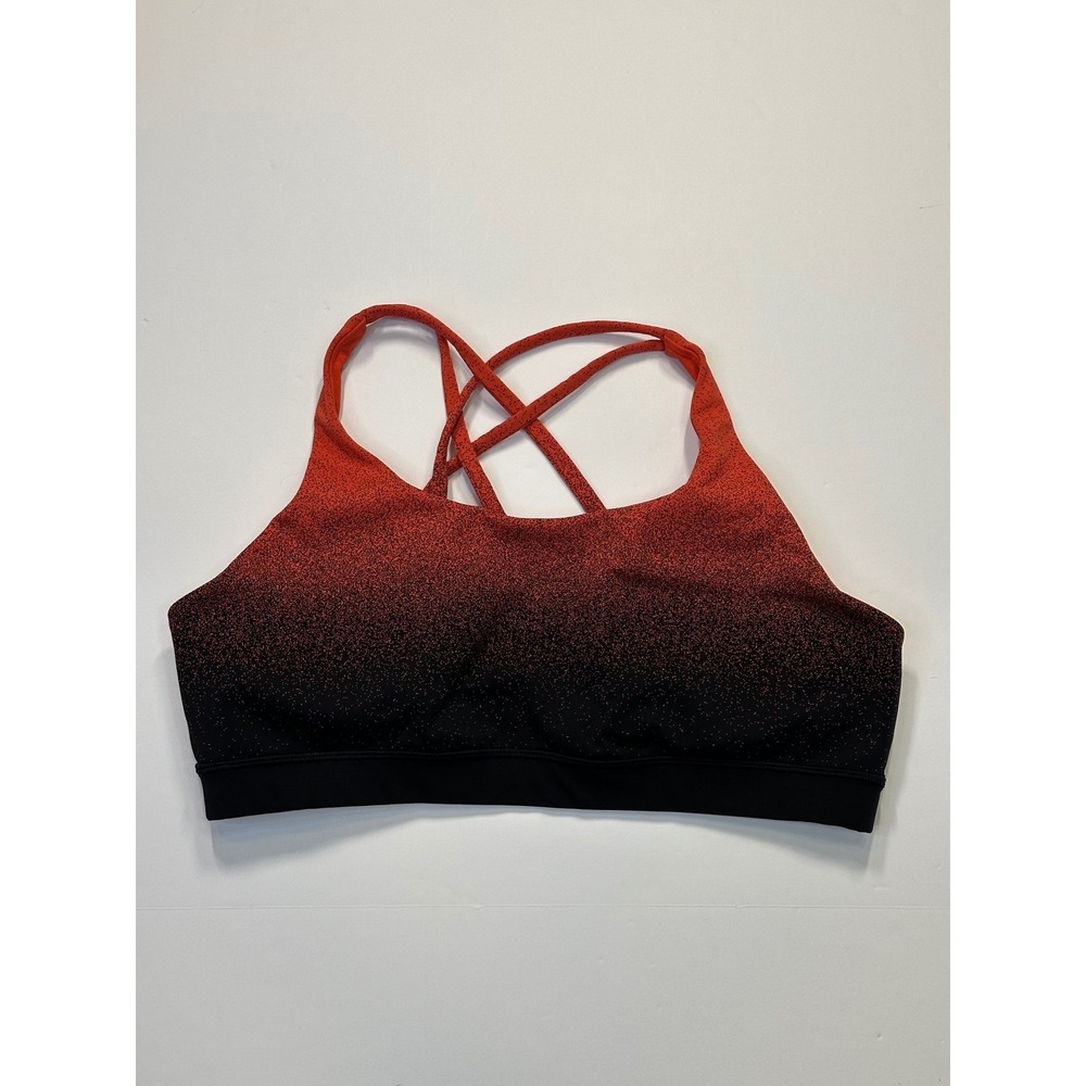 Lululemon Energy Bra Size 14 Ombre Speckle Black Thermal Red Stop Jacquard Fade